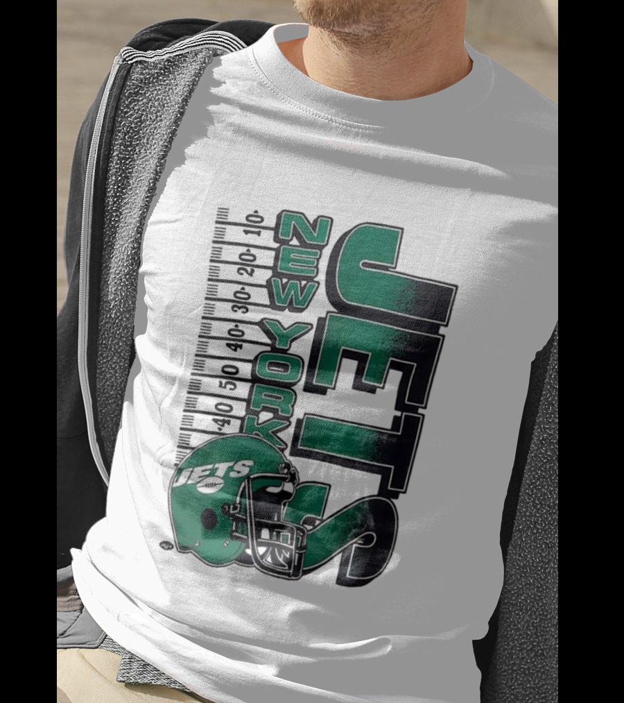 New York Jets NFL Yardage Helmet Vintage Retro 2025 T-Shirt