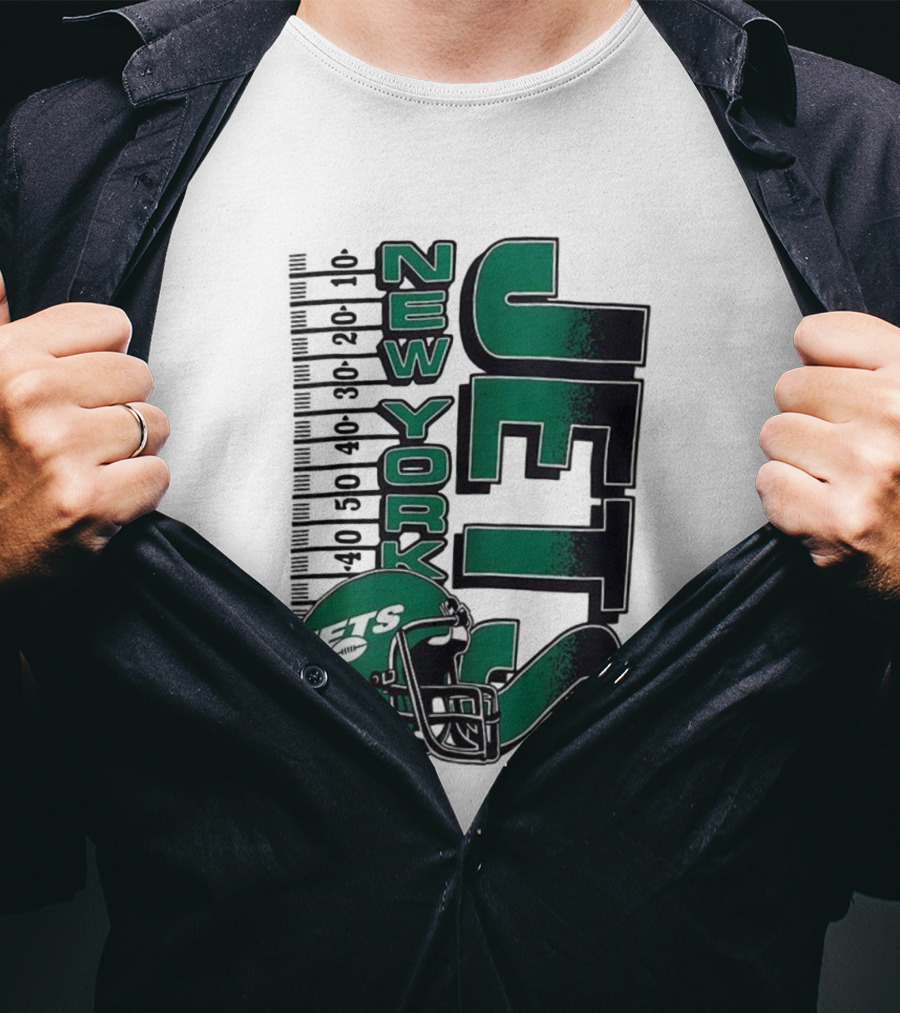 New York Jets NFL Yardage Helmet Vintage Retro 2025 T-Shirt