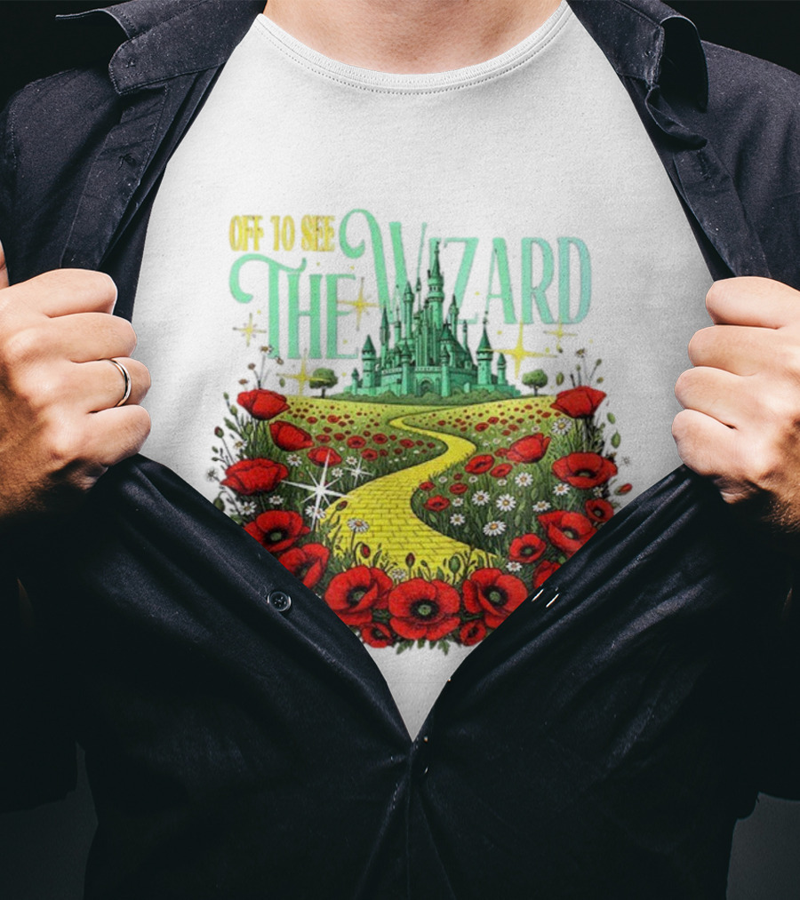Off To See The Wizard Yellow Brick Road Castle Poppies T-Shirt