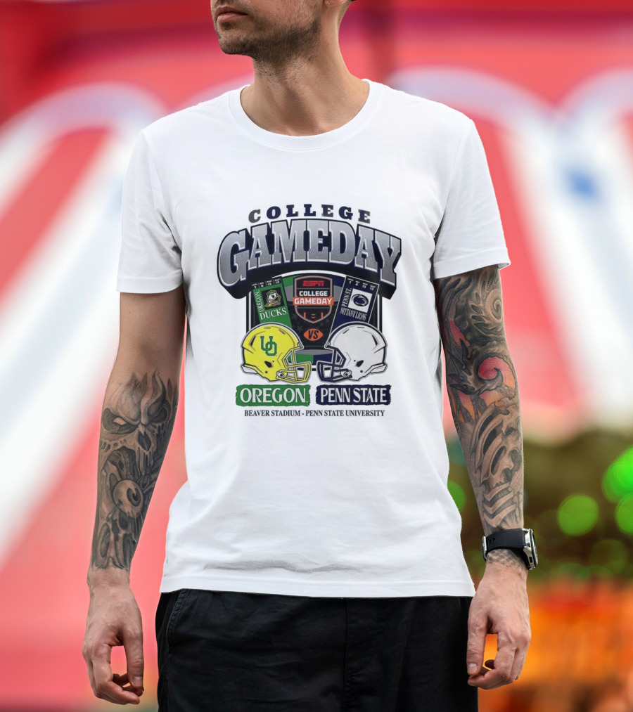 ESPN College Gameday Oregon Ducks Vs Penn State Nittany Lions Helmet Matchup T-Shirt