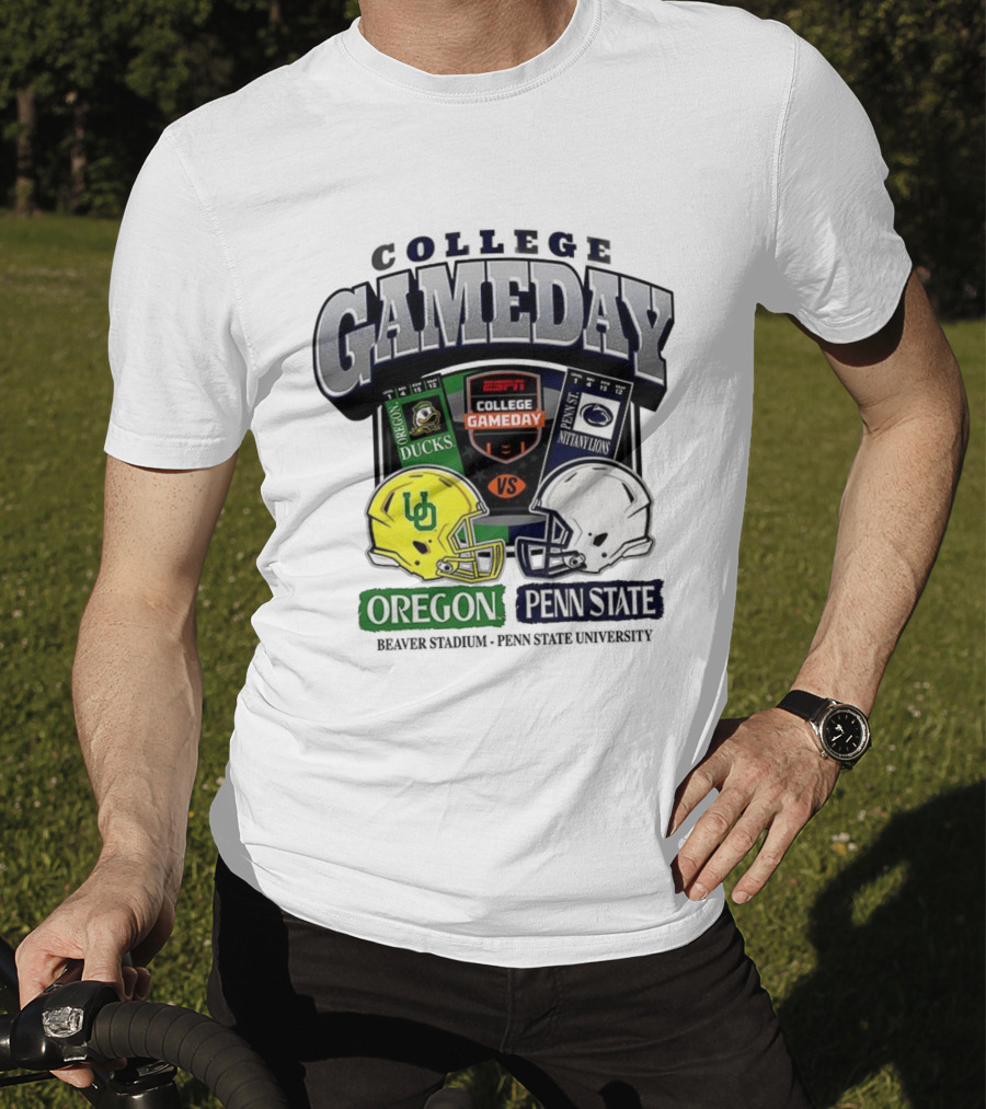 ESPN College Gameday Oregon Ducks Vs Penn State Nittany Lions Helmet Matchup T-Shirt