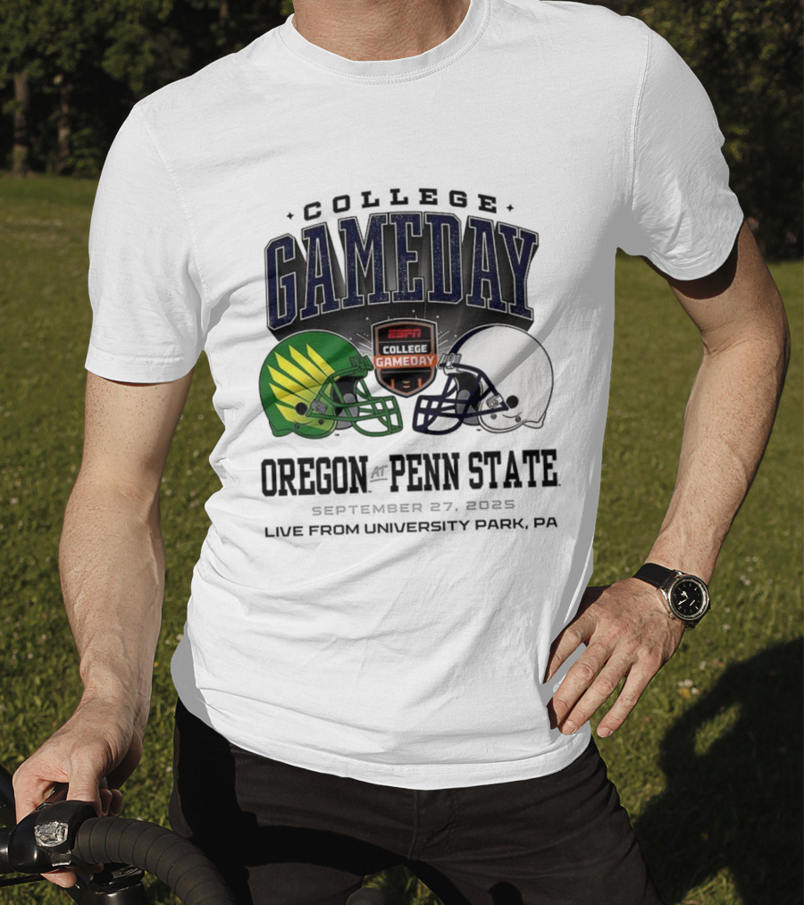 Gameday Oregon Ducks Vs Penn State Nittany Lions ESPN College Football 2025 Helmet Showdown T-Shirt