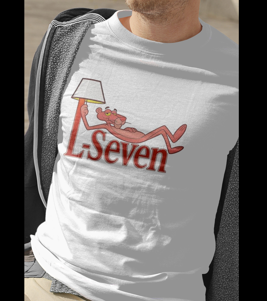 L-Seven Pink Panther Relaxing With Lamp Icon T-Shirt