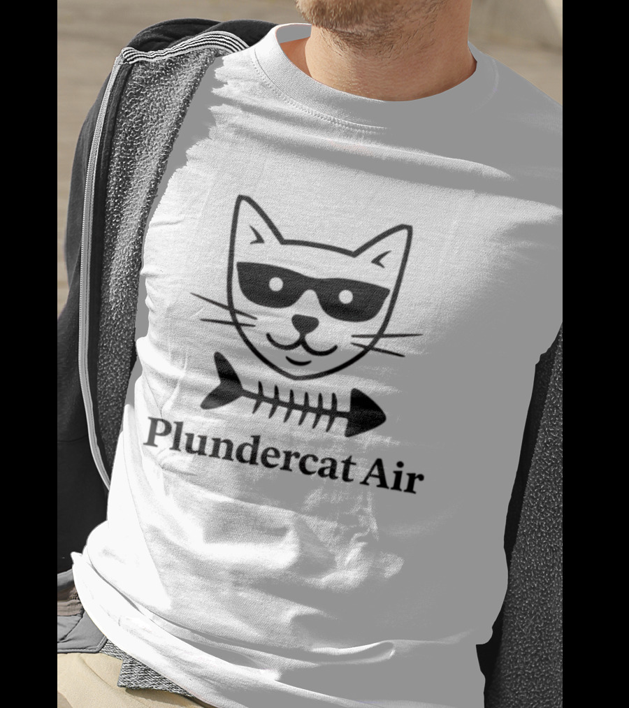Plundercat Air Cat Glasses Fishbone T-Shirt