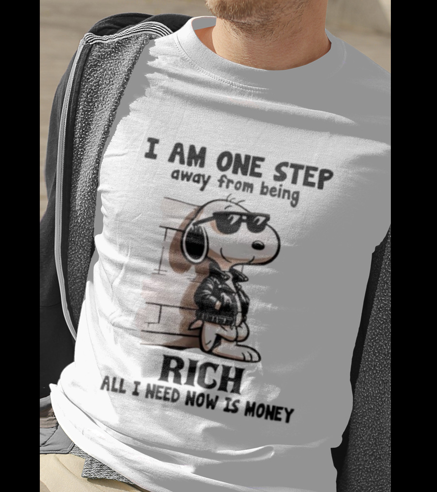 Peanuts Snoopy Cool Rich Attitude One Step Away From Money T-Shirt