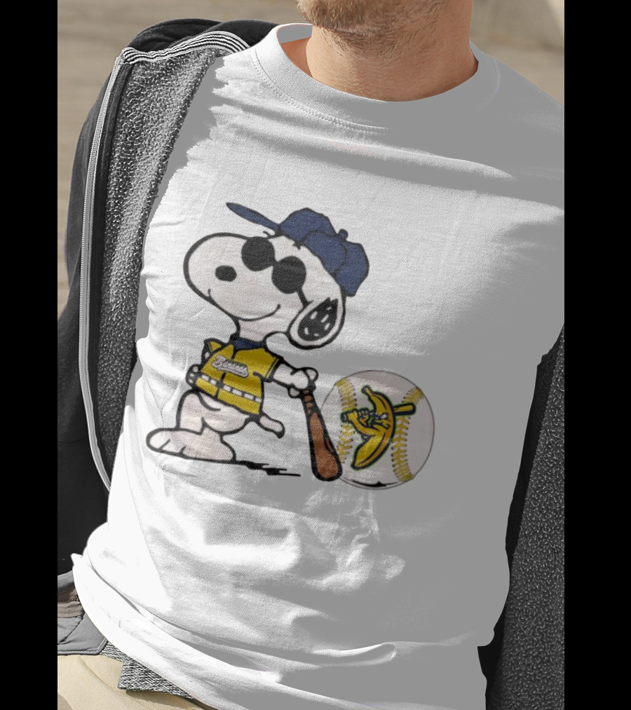 Snoopy Savannah Bananas Baseball Team Collaboration Yellow Jersey Peanuts Character T-Shirt