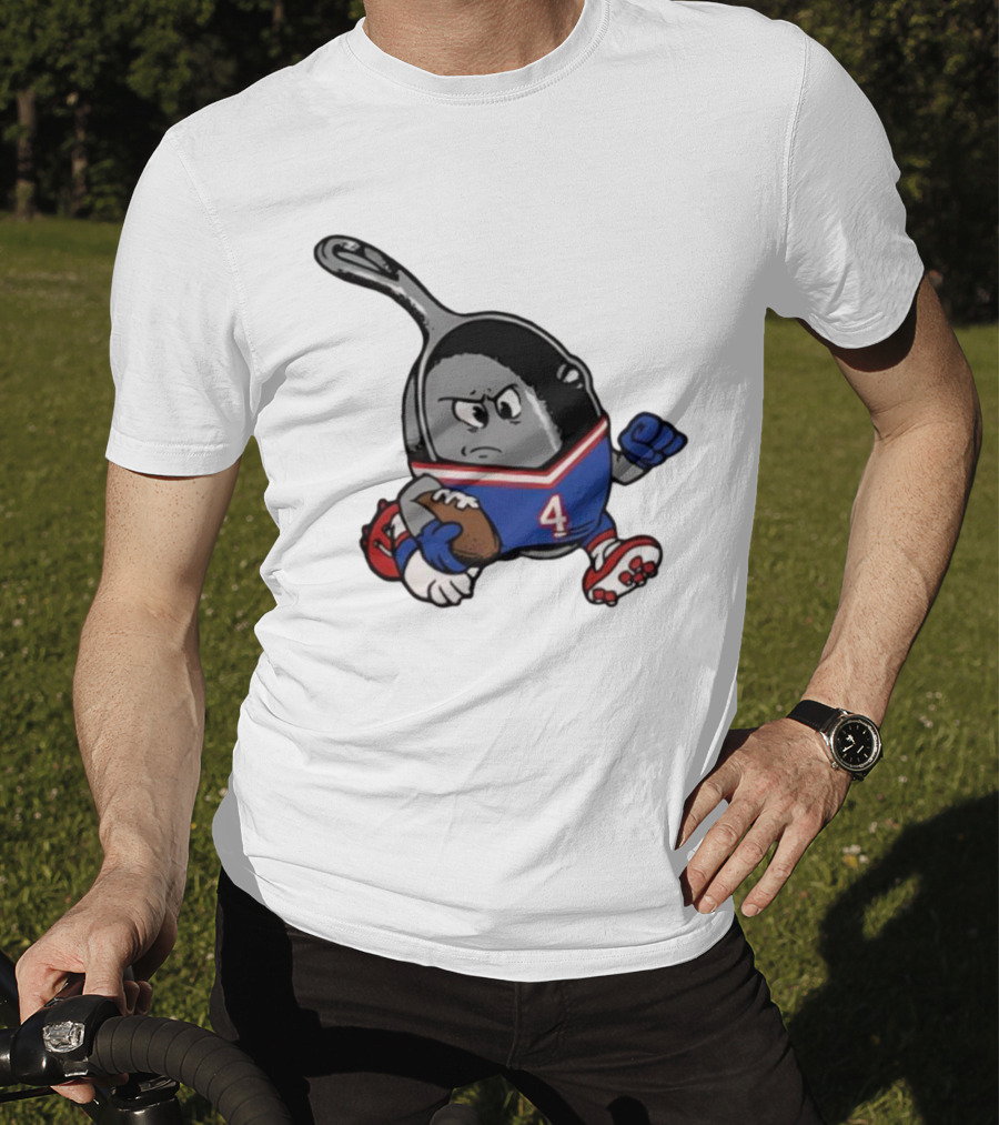 Buffalo Bills Football Pan Character Running With Ball NFL Team Spirit T-Shirt