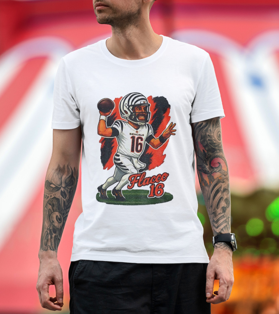 Flacco 16 Bengals Cartoon Caricature T-Shirt