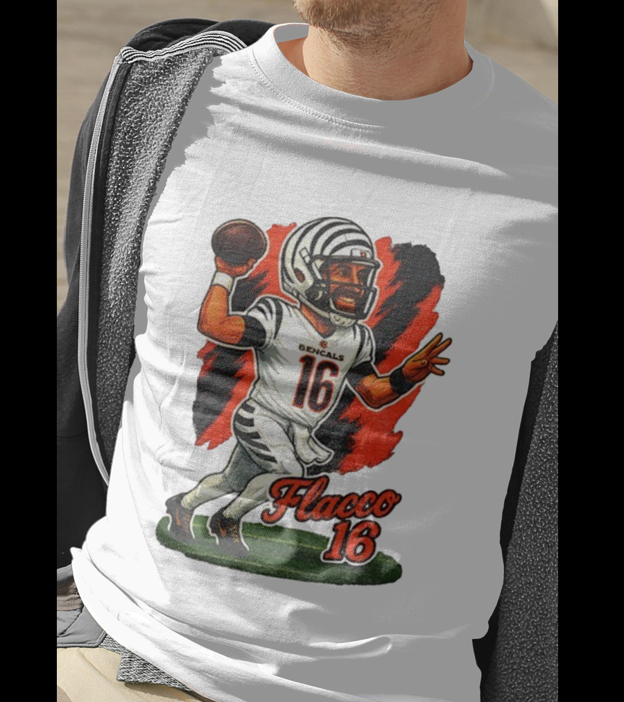 Flacco 16 Bengals Cartoon Caricature T-Shirt