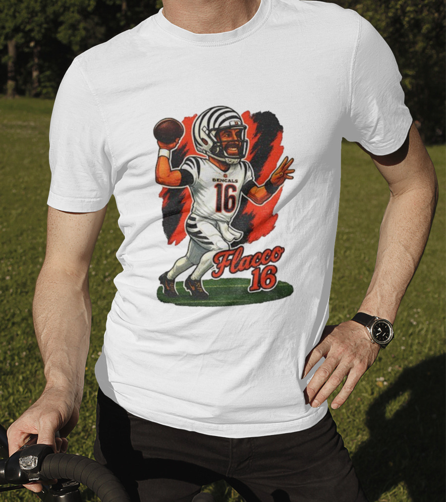 Flacco 16 Bengals Cartoon Caricature T-Shirt