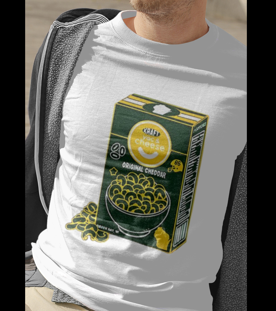 Green Bay Kraft Mac And Cheese Original Cheddar Retro Packers Fan Art T-Shirt