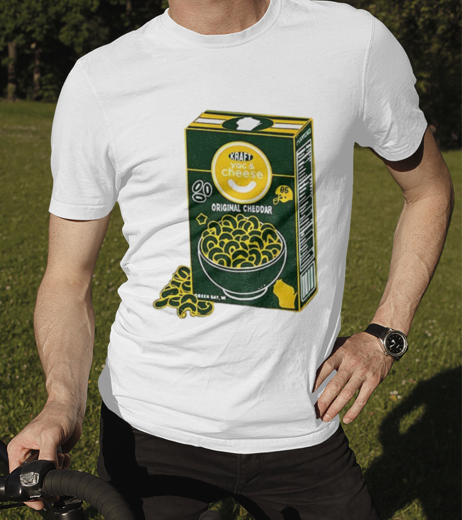 Green Bay Kraft Mac And Cheese Original Cheddar Retro Packers Fan Art T-Shirt