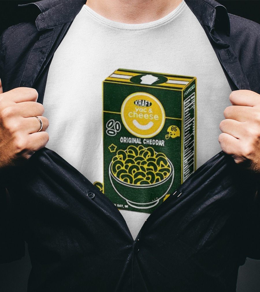 Green Bay Kraft Mac And Cheese Original Cheddar Retro Packers Fan Art T-Shirt
