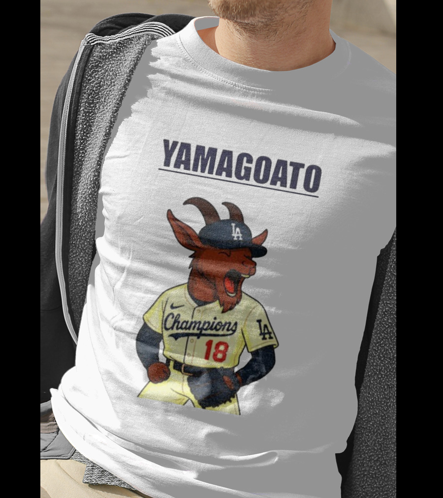 Yamagoato Yoshinobu Yamamoto 18 Champions Los Angeles Dodgers MLB Baseball T-Shirt