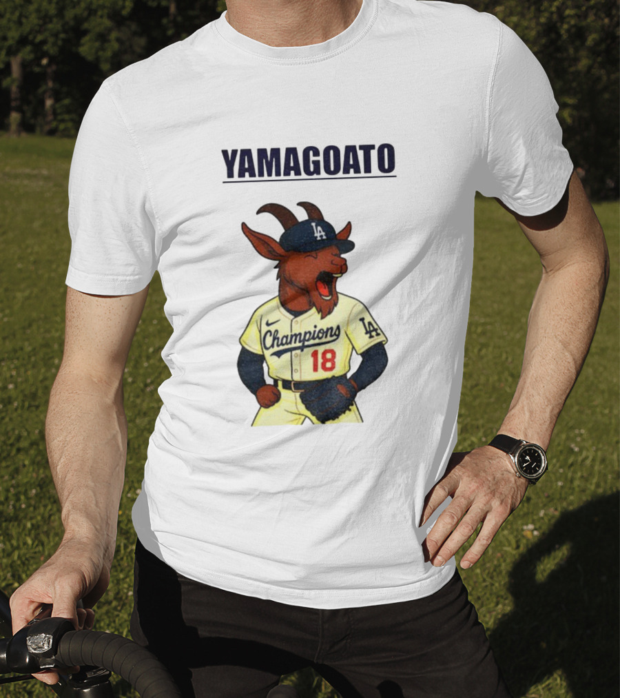 Yamagoato Yoshinobu Yamamoto 18 Champions Los Angeles Dodgers MLB Baseball T-Shirt