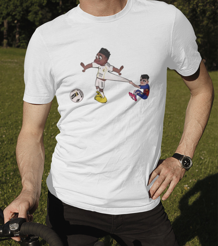 Real Madrid Barcelona Pedri Pulling Vini Football Humor T-Shirt