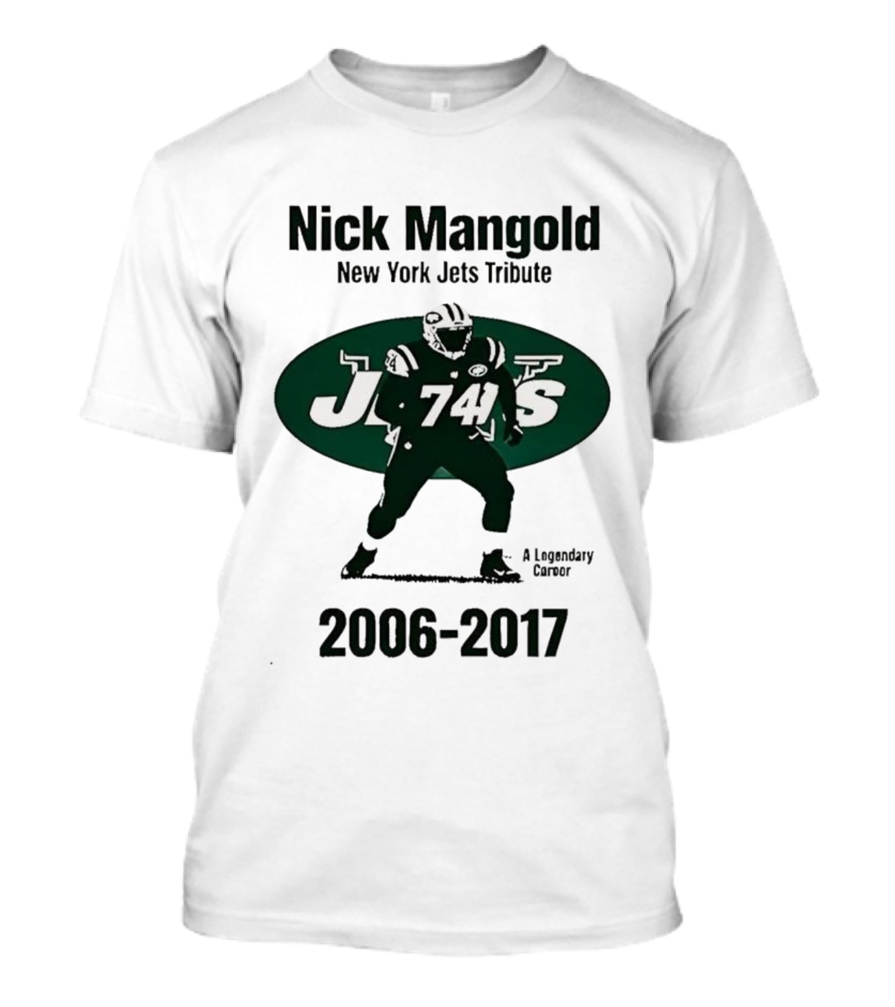 Nick Mangold New York Jets 74 2006-2017 A Legendary Career T-Shirt