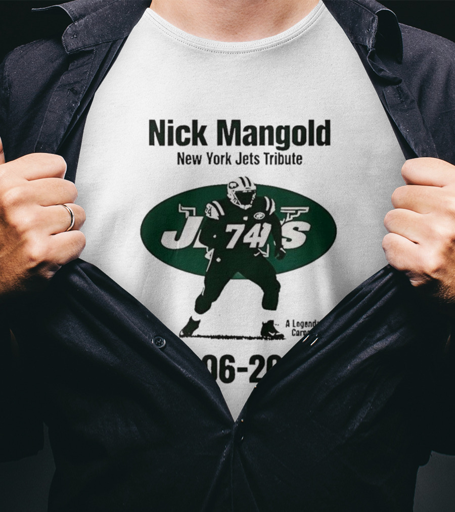 Nick Mangold New York Jets 74 2006-2017 A Legendary Career T-Shirt