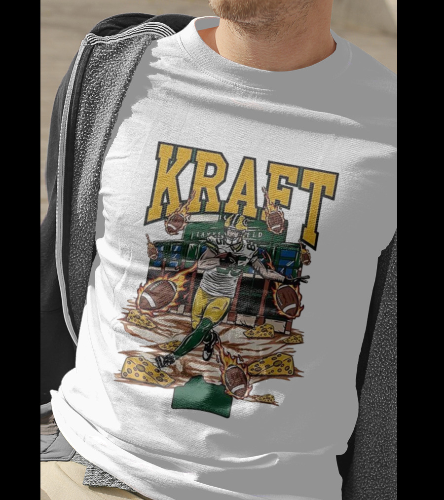 Kraft Green Bay Packers Lambeau Field Football Cheese T-Shirt