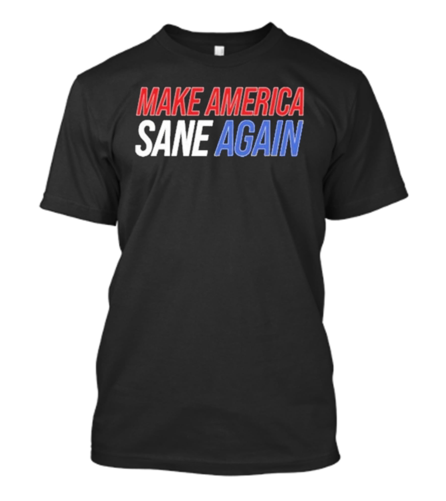 Duke Gomez Make America Sane Again Red White Blue Text T-Shirt