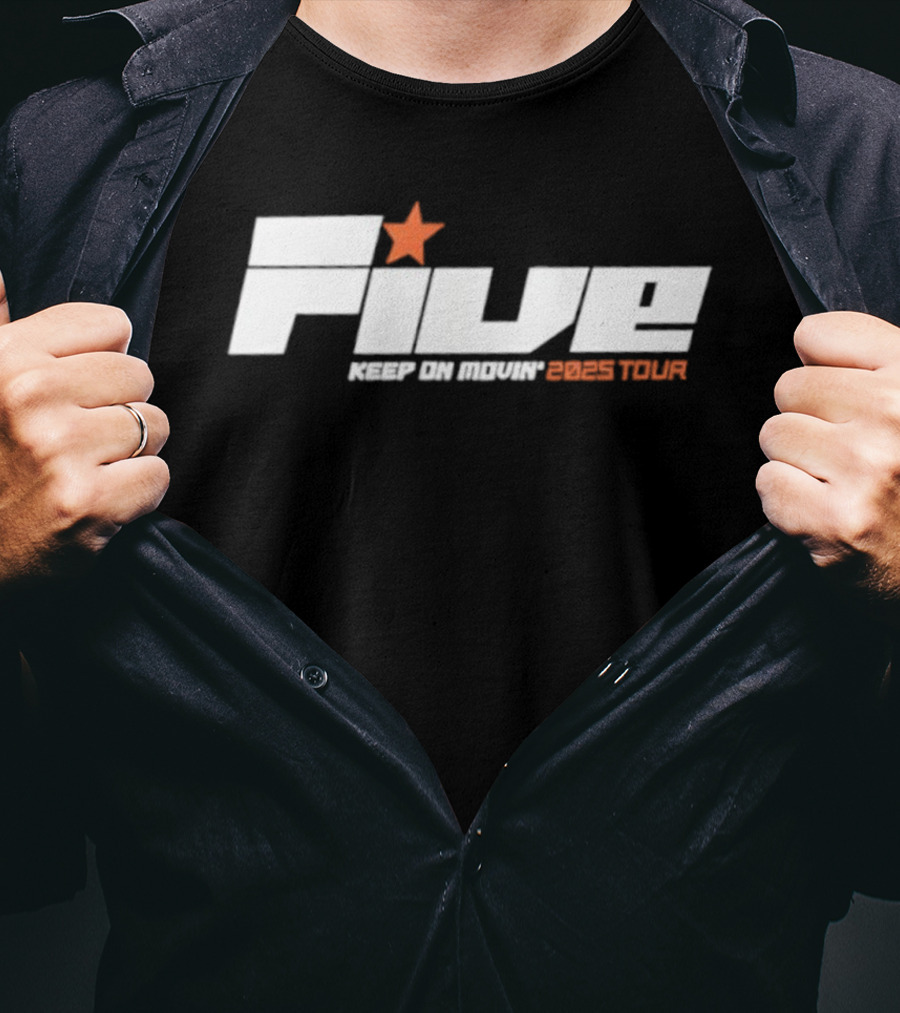 FIVE Keep On Movin Greatest Tour 2025 Star Premium T-Shirt