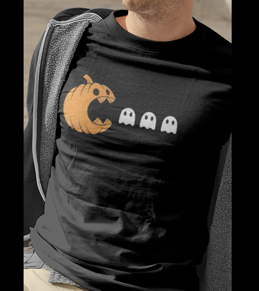 Playful Halloween Pumpkin Ghost Muncher T-Shirt