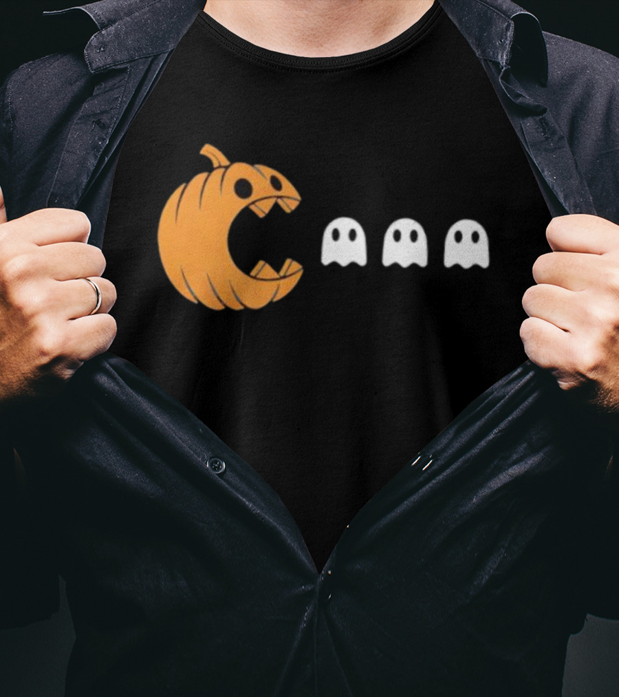 Playful Halloween Pumpkin Ghost Muncher T-Shirt
