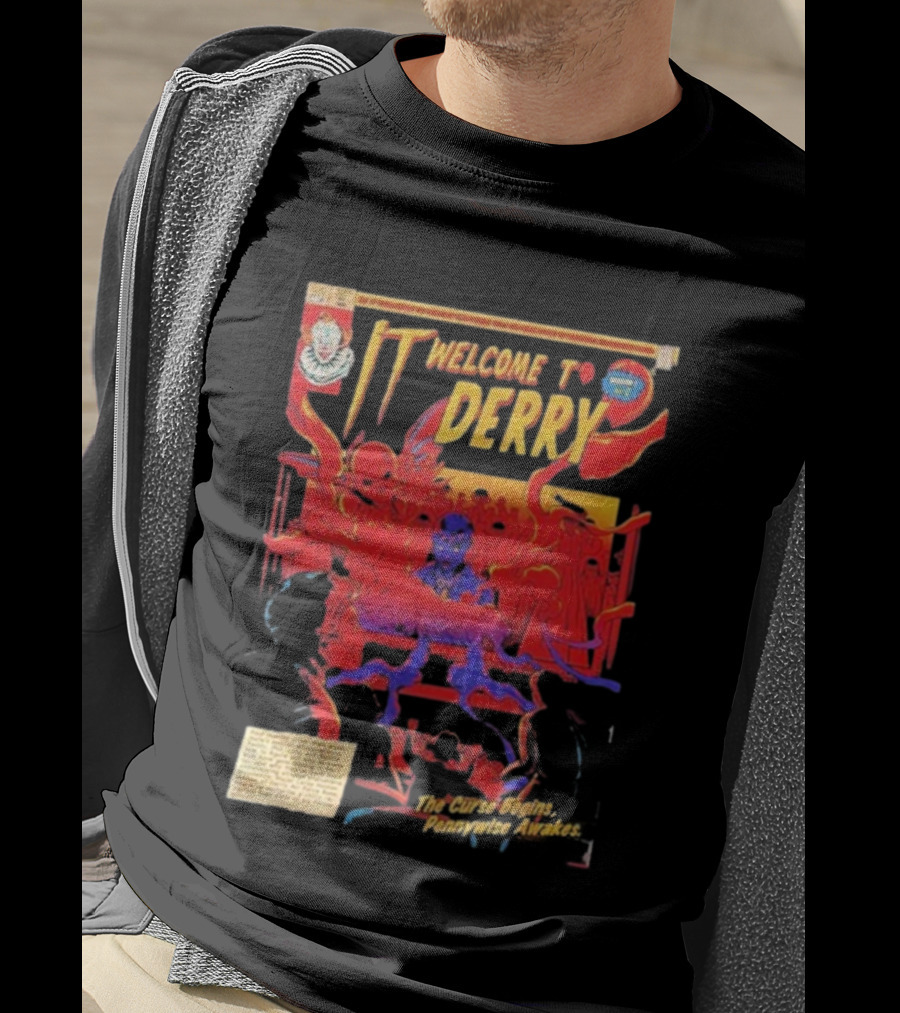 IT Welcome To Derry The Curse Begins Pennywise Awakes Comic Style T-Shirt