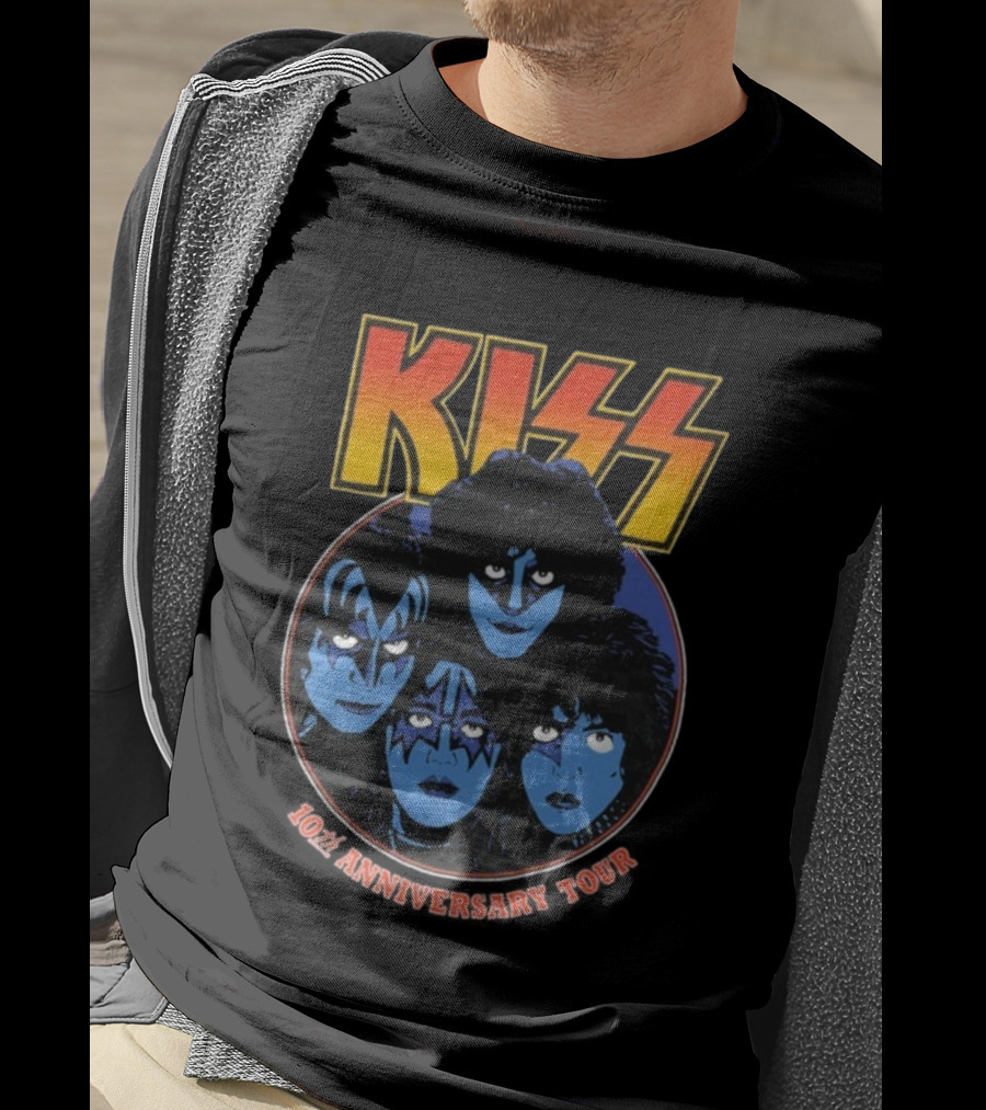 Kiss 10th Anniversary Tour Klassics 2025 Band Faces T-Shirt