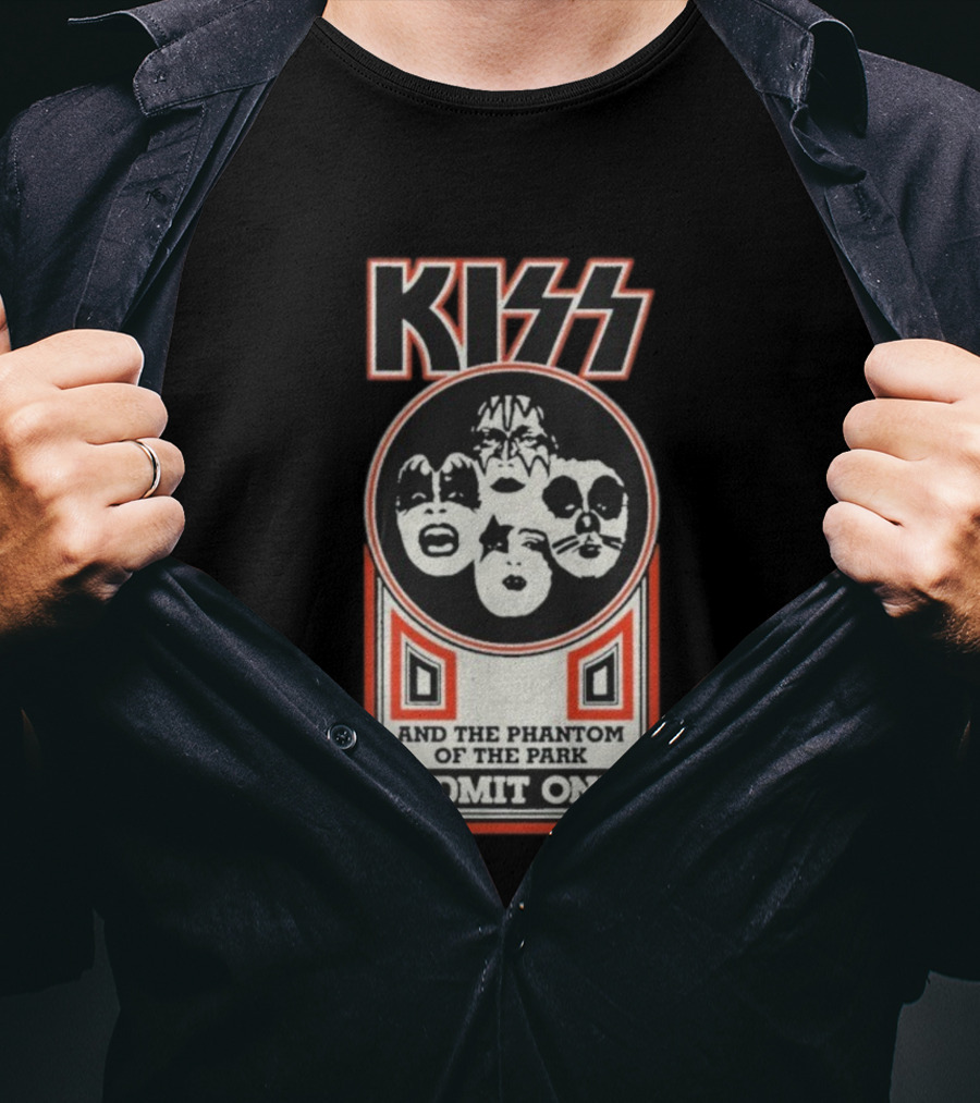 Kiss And The Phantom Of The Park Admit One Ticket Design T-Shirt