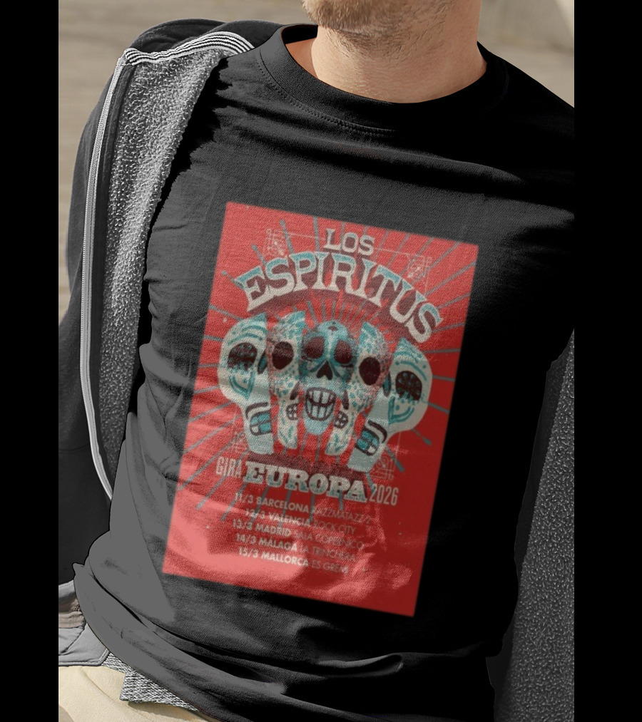 Los Espiritus Gira Europa 2026 Tour Dates Barcelona Valencia Madrid Málaga Mallorca T-Shirt