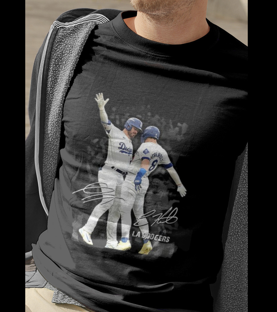 Kiké Hernandez Gavin Lux LA Dodgers Signature Celebration T-Shirt