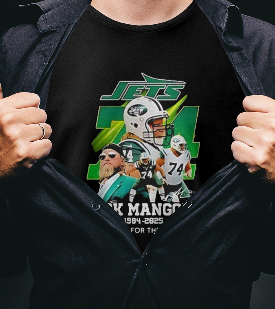 New York Jets Nick Mangold 74 Thank You For The Memories 1984-2023 T-Shirt
