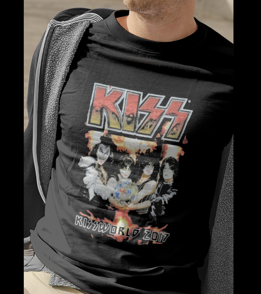 KISS Band Kissworld 2017 Tour Artwork T-Shirt
