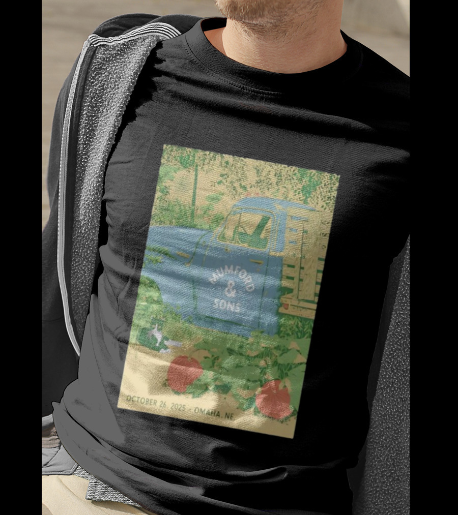 Mumford & Sons Omaha NE October 26 2025 Vintage Truck And Pumpkins T-Shirt