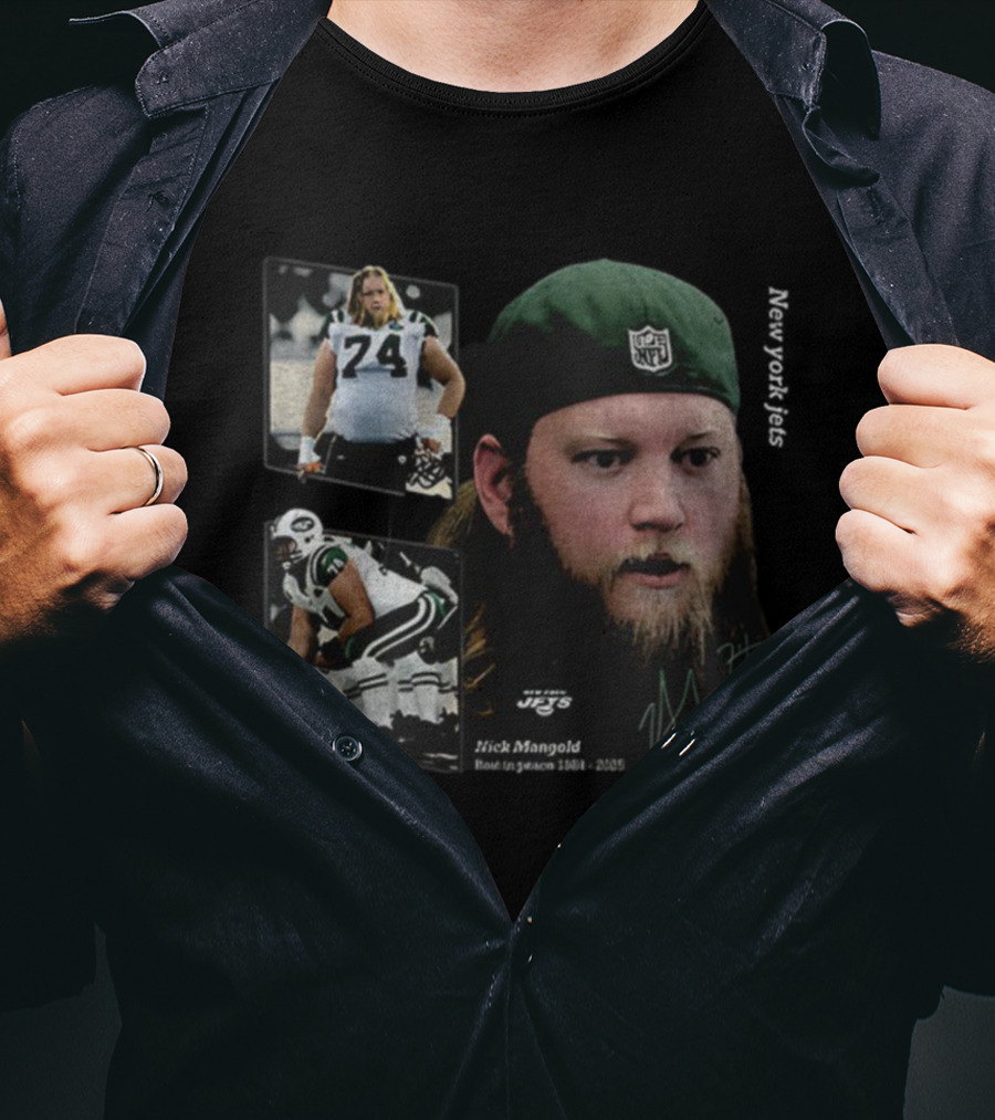 Nick Mangold New York Jets NFL Football RIP Legends Never Die 1984 2025 Signature T-Shirt