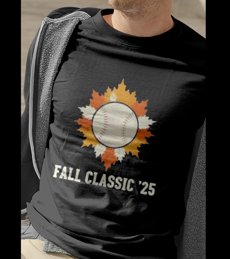 Fall Classic '25 Autumn Baseball Leaf Spirit T-Shirt