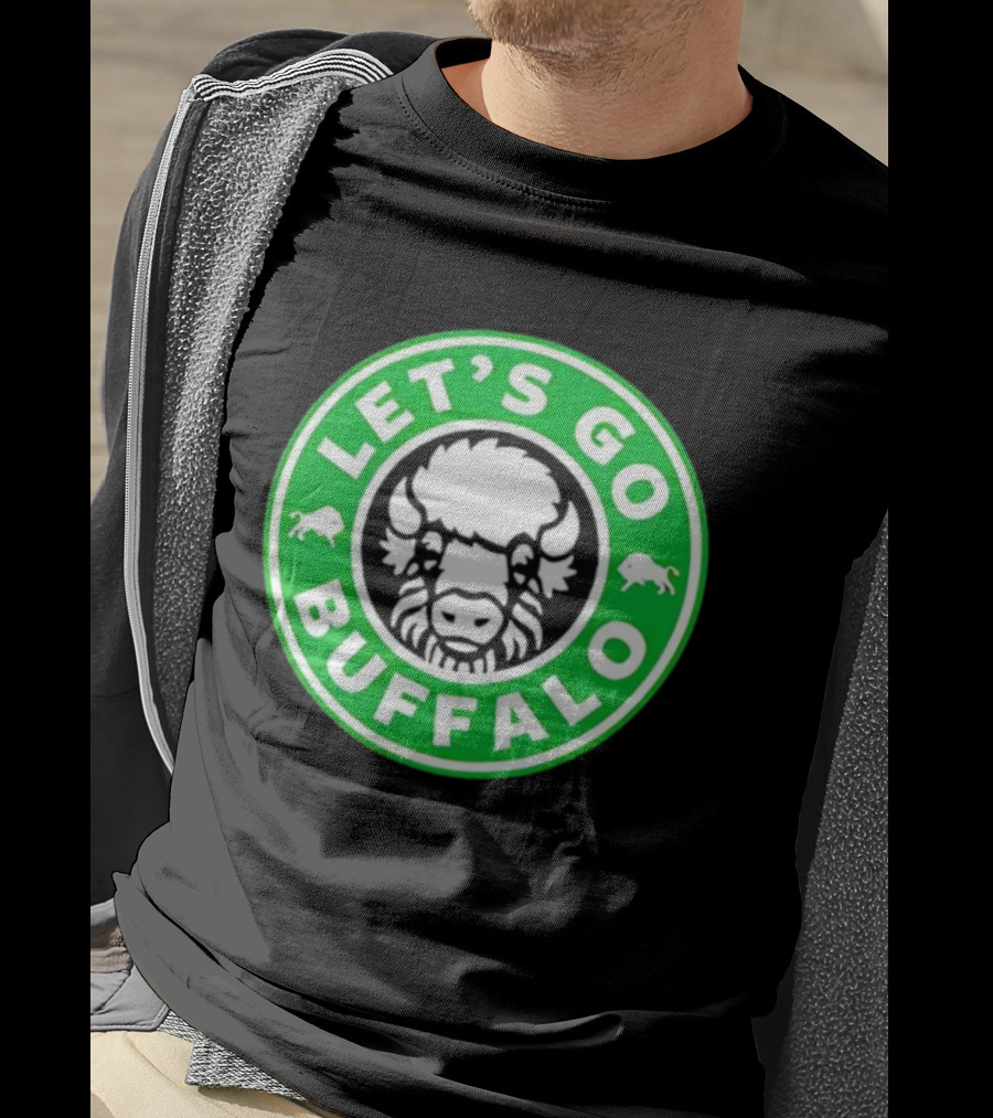 Let's Go Buffalo Green Circle Bison Badge T-Shirt