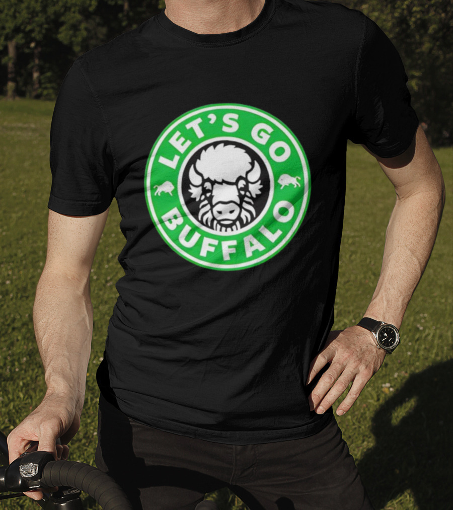 Let's Go Buffalo Green Circle Bison Badge T-Shirt