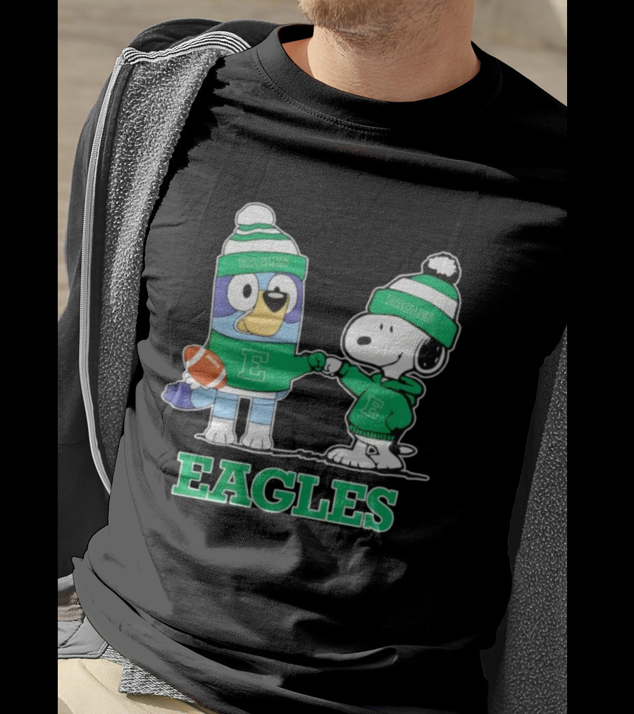 Snoopy Bluey Eastern Michigan Eagles Football Team Fan Apparel T-Shirt