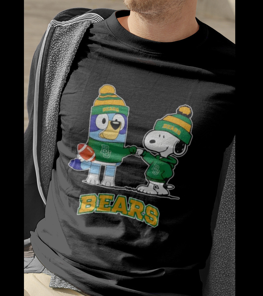 Snoopy Bluey Baylor Bears BU Football Collaboration T-Shirt