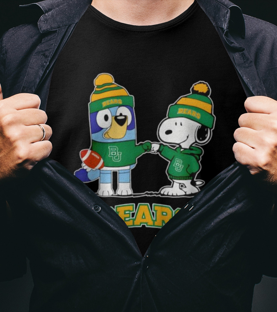 Snoopy Bluey Baylor Bears BU Football Collaboration T-Shirt