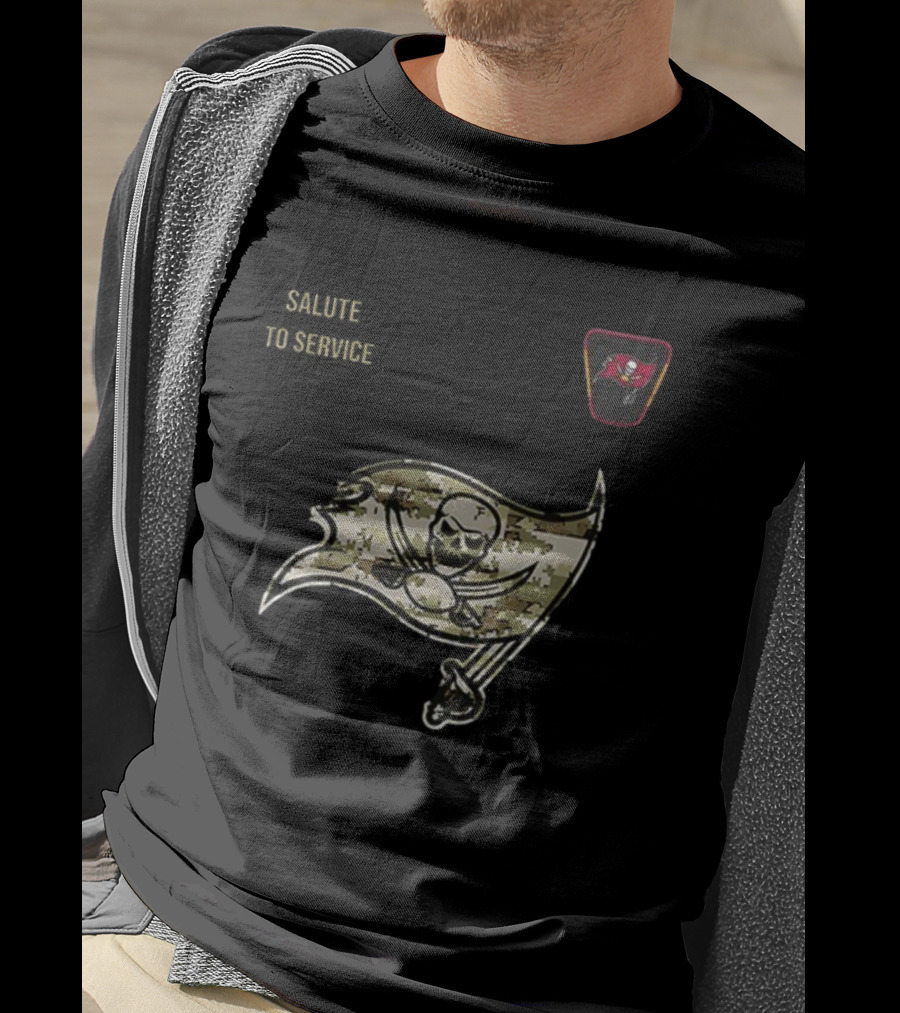 Tampa Bay Buccaneers Salute To Service 2025 Camouflage Flag T-Shirt