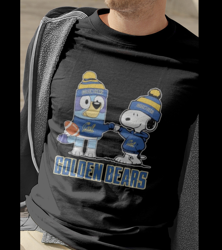 Snoopy Bluey Cal Bear Golden Bears Football Collaboration T-Shirt
