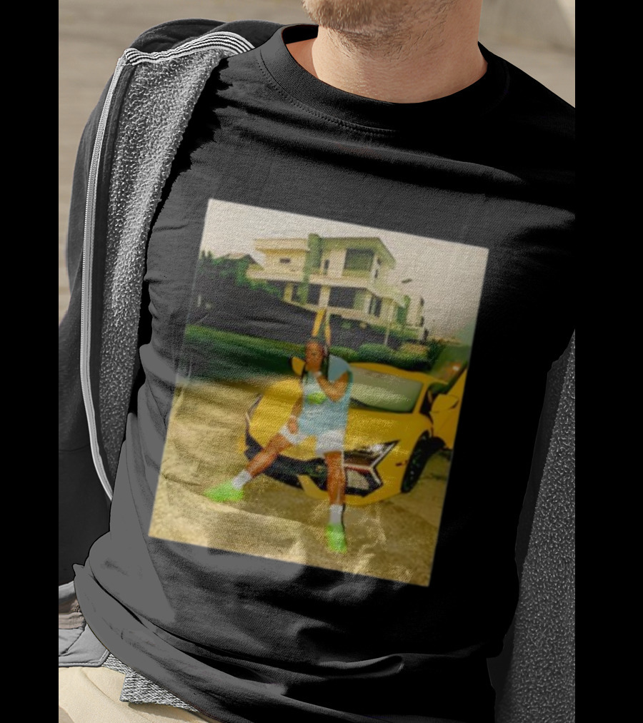 Thatojoboy Burna Boy Armless Style Yellow Sports Car Scene T-Shirt