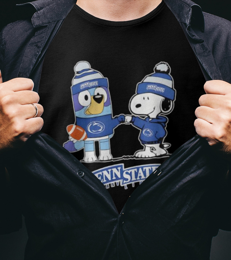 Snoopy Bluey Penn State Nittany Lions Football Collaboration T-Shirt