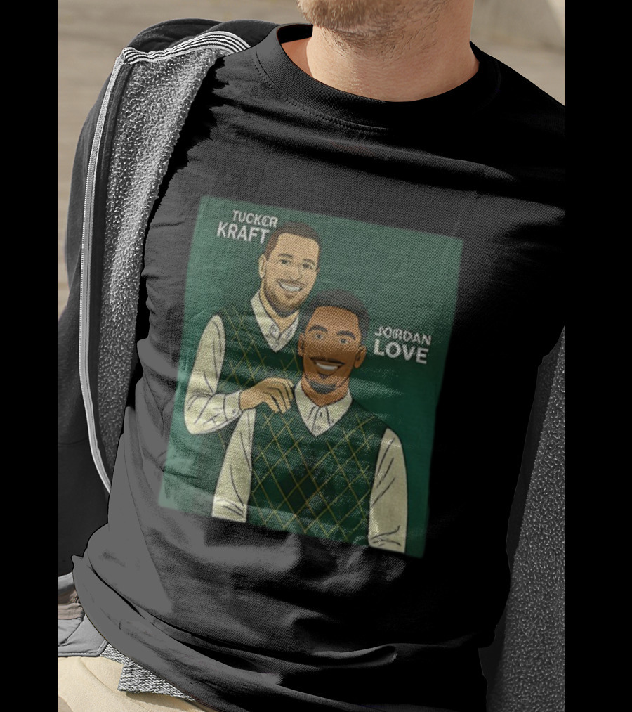Tucker Kraft Jordan Love Green Bay Packers Step Brothers NFL Cartoon T-Shirt