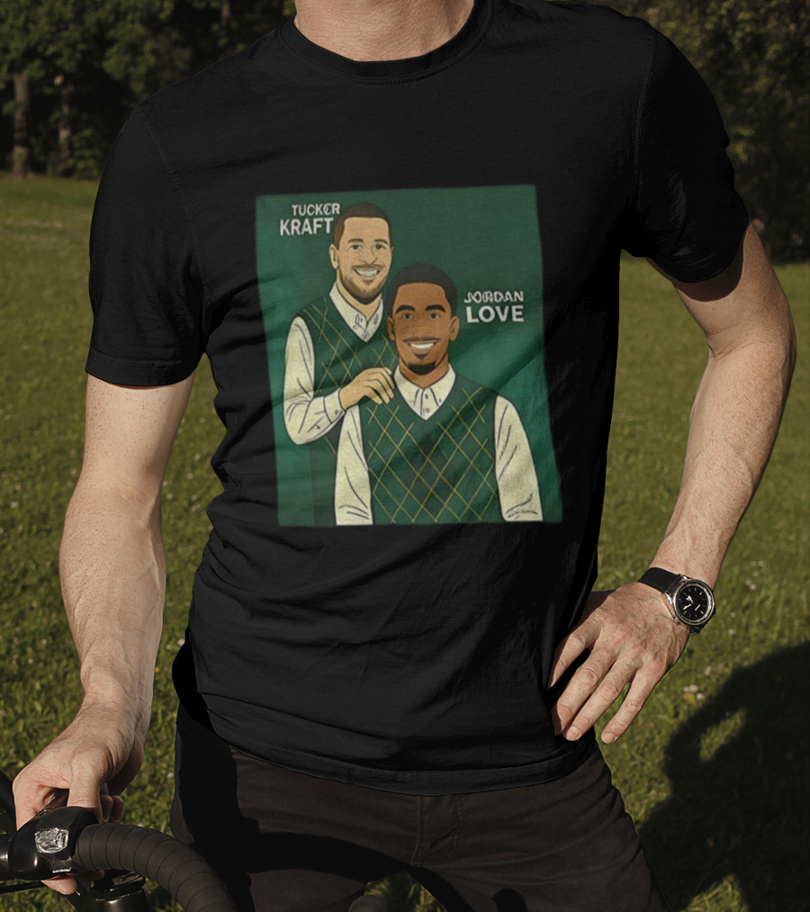 Tucker Kraft Jordan Love Green Bay Packers Step Brothers NFL Cartoon T-Shirt