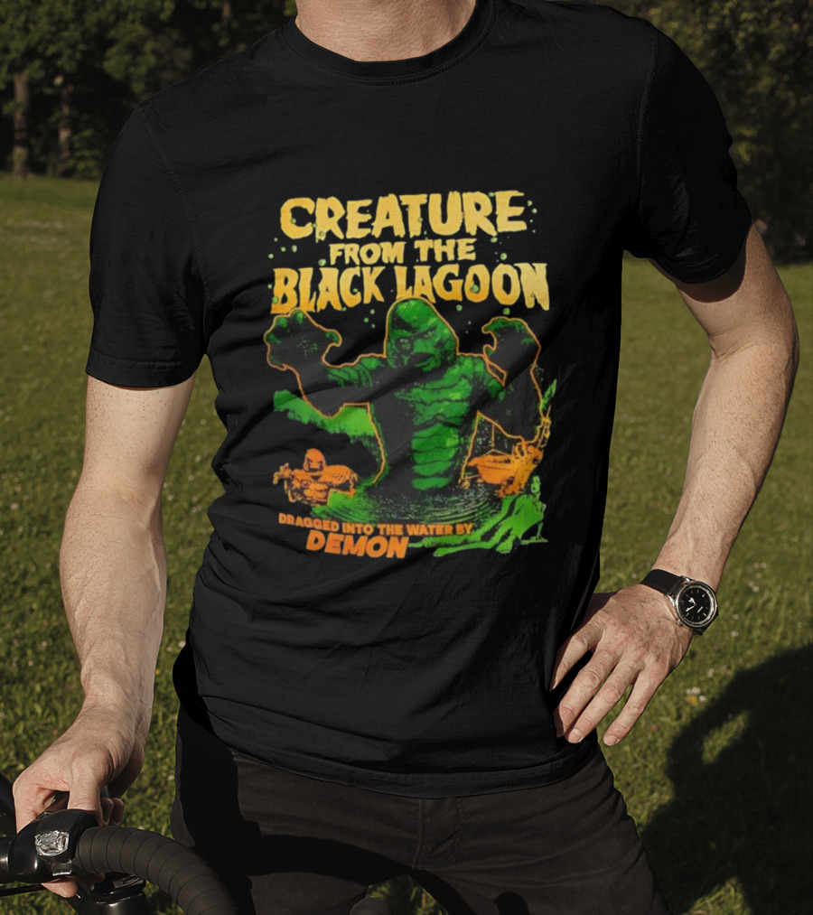 Creature From The Black Lagoon Dragged Into The Water By Demon T-Shirt