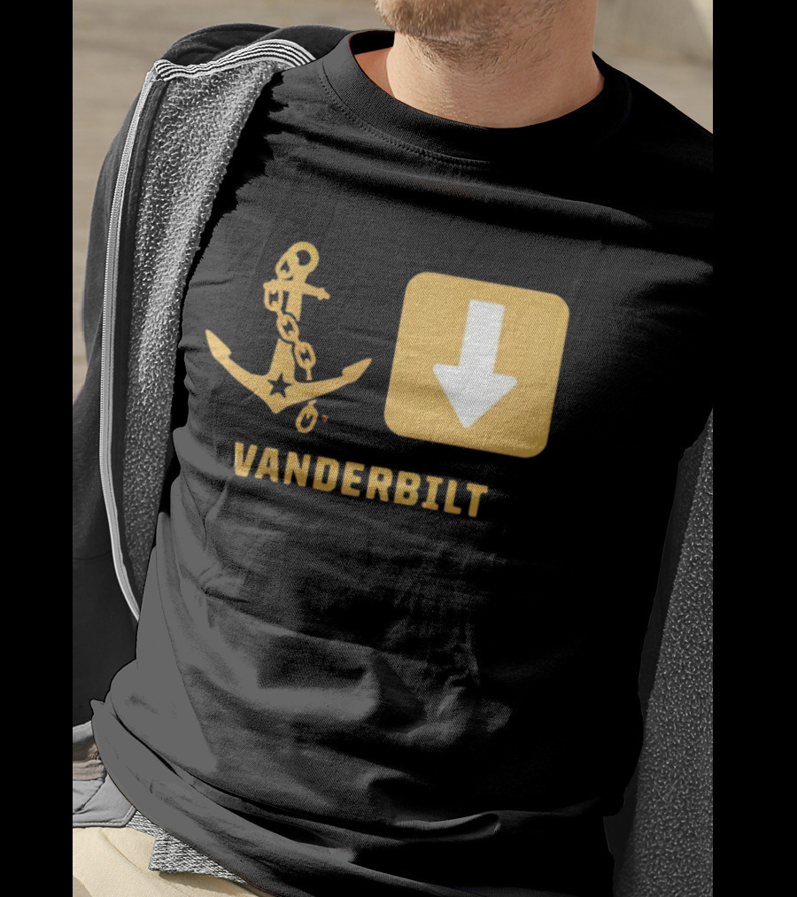 Vanderbilt Commodores Anchor Down Symbols Football Logo T-Shirt